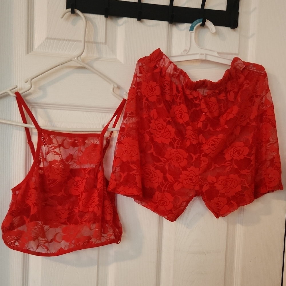 Red Lace Lingerie Set